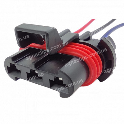 RP374 Роз'єм 3-х контактний аналог Delphi 12124685 для вентилятора радіатора Hella охолодження двигуна Гранта, Каліна, Датсун