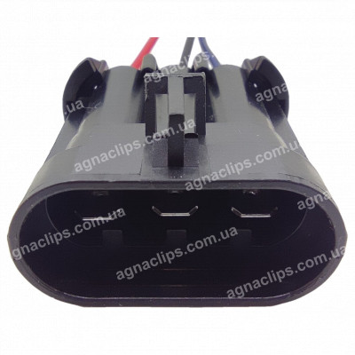 RP375 Роз'єм 3-х контактний аналог Delphi 12124686 для вентилятора радіатора Hella Гранта, Каліна, Датсун (відповідна частина до RP374)