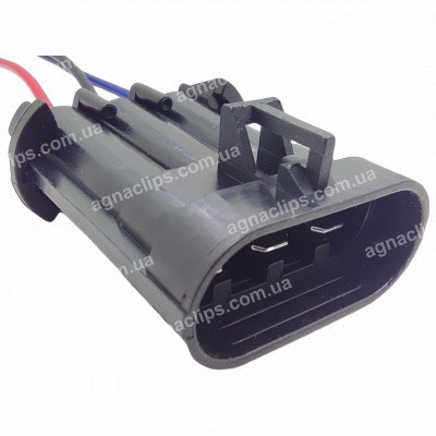 RP375 Роз'єм 3-х контактний аналог Delphi 12124686 для вентилятора радіатора Hella Гранта, Каліна, Датсун (відповідна частина до RP374)