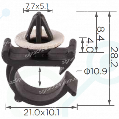 C 3293 Кліпса Nissan T=21.0*10.0, H=27.7, F=7.5