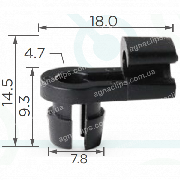 C 3210 Кліпса тяги замка двері універсальна d=7.6 mm