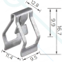 H 2221 Скоба 16.7x11.4x9.5 VW Audi Seat Skoda 1J0858137B