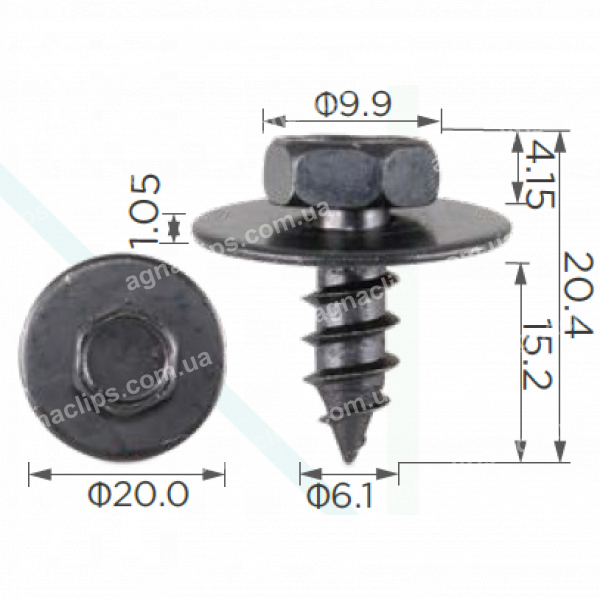 H 2187 Саморіз 6.1x15 Toyota Lexus 9015960496