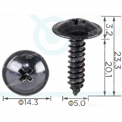 H 2195 Саморіз 5x20 Hyundai Kia 1249305207E