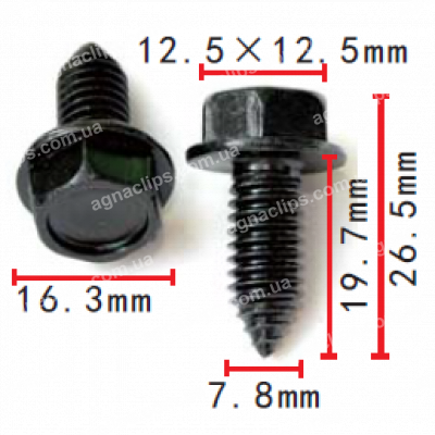 H 2216 Болт 8x20 GM з дюймовим різьбленням