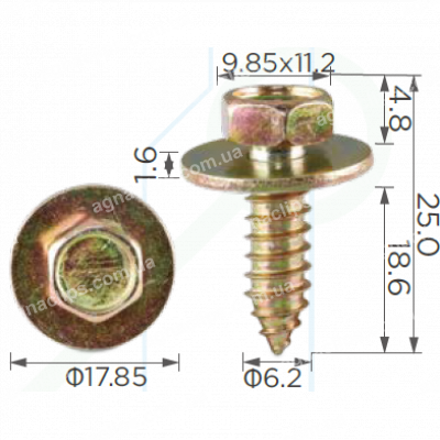 H 2238 Саморіз 6.2x19 Nissan Honda Toyota