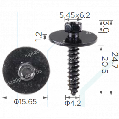 H 2240 Саморіз 4.2x21 Ford Daewoo Lincoln N801169S900 W710763S901