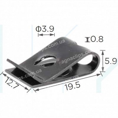 H 2241 Скоба 19.5x13 отвір 3.9mm