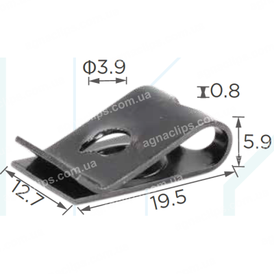 H 2241 Скоба 19.5x13 отвір 3.9mm