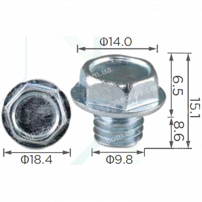 H 2141 Зливна пробка M10x8.5 АКПП Toyota Lexus 9034110011