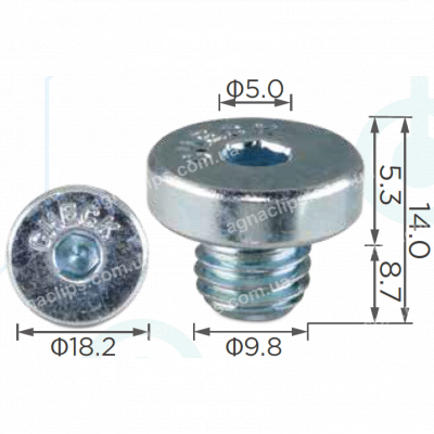 H 2142 Зливна пробка M10x8.7 АКПП Toyota Lexus 9034110021