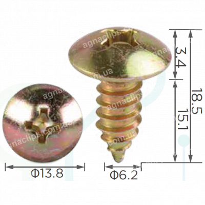 H 2232 Саморіз 6.2x15 універсальний