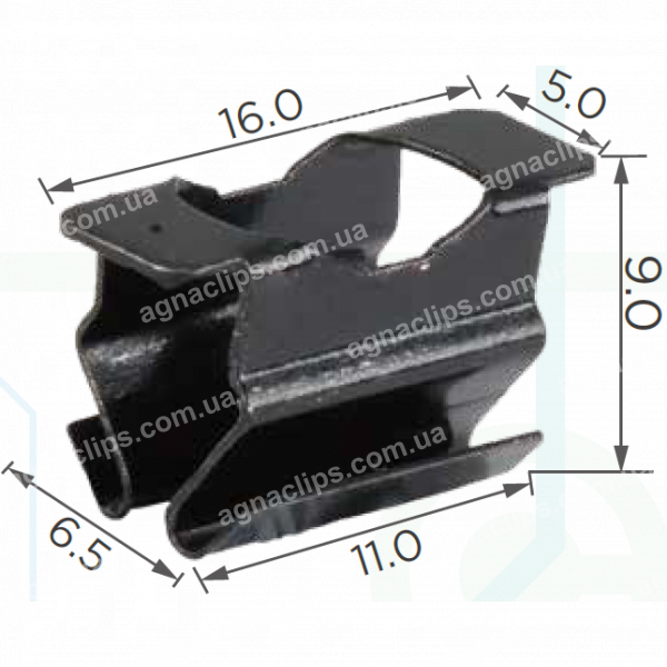 H 2002 Скоба 9x16mm VW Audi Seat Skoda 4A0853107 кріплення декоративних дверних накладок