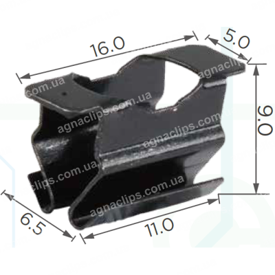 H 2002 Скоба 9x16mm VW Audi Seat Skoda 4A0853107 кріплення декоративних дверних накладок