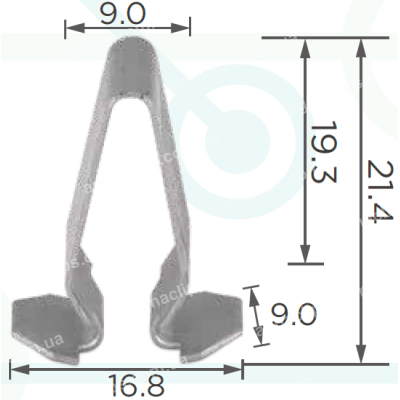 H 2201 Скоба 21.4x16.8x9 VW Audi Seat Skoda 3B9867289
