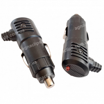 Штекер прикурювача із запобіжником та діодом короткий (іномарки)