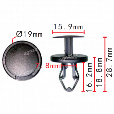 C 3367 Кліпса Ø7.8 GM Jeep Dodge 5116530AA 15296830
