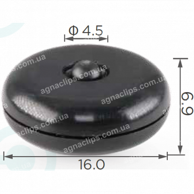 C 3339 Стопор ременя безпеки Ø 16 мм. Audi / Seat / Skoda / VW / BMW / Ford / Opel 443857847B4PK