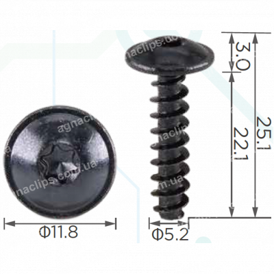 H 2263 Саморіз 5.2x22 VW Audi Skoda Seat N90739704