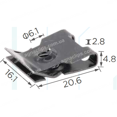 H 2000 Скоба 20.6x16 VW Audi Seat Skoda N90610602 обшивка багажника, салону, панелі приладів