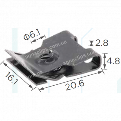 H 2000 Скоба 20.6x16 VW Audi Seat Skoda N90610602 обшивка багажника, салону, панелі приладів