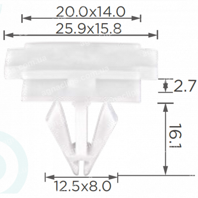 C 3441 Кліпса GM Opel Chevrolet 11588818 2073253 молдингу крила