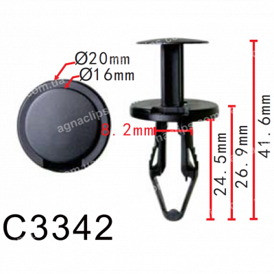 C 3342 Кліпса Ø8.2 GM Chevrolet Opel Cadillac Buick 11589294