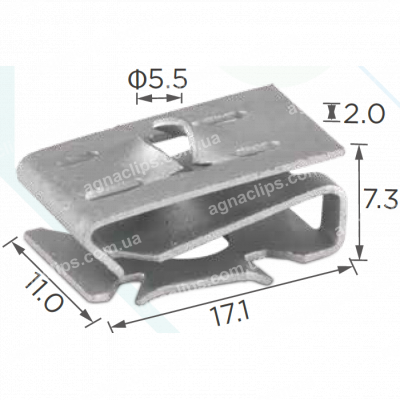 H 2203 Скоба 17x11 VW Audi Seat Skoda N90959101