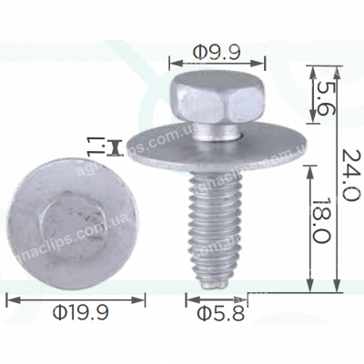 H 2005 Болт M6x18 Renault 7703101446