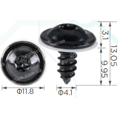H 2287 Саморіз 4.1x10 VW Audi Seat Skoda WHT005348