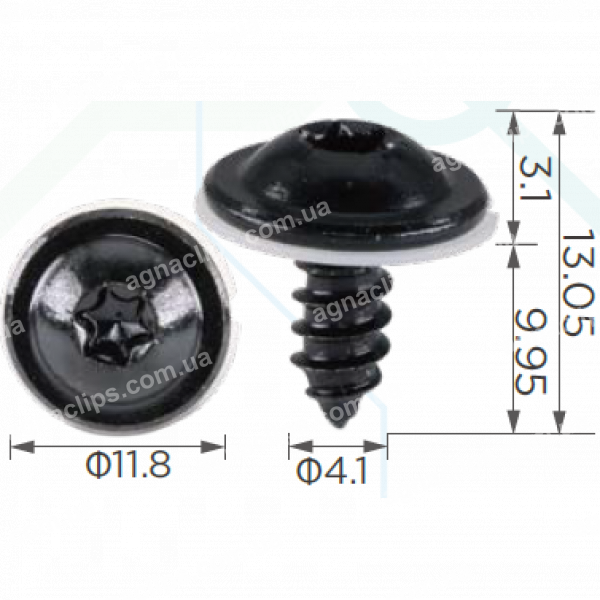 H 2287 Саморіз 4.1x10 VW Audi Seat Skoda WHT005348