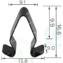 H 2296 Скоба 16.6x14x9 VW Skoda Seat Audi Mercedes 8L4867276 4A0867276A 4B0867276A 4A0867276B 0009840760 A0009840760