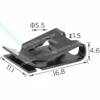 H 2245 Скоба 16.8x11 VW Audi N90834301 кріплення порога, підкрилок, бампера, повітряного фільтра