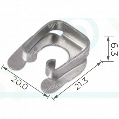 H 2091 Скоба 21.3x20mm VW Audi Seat Skoda N90070306 педалі гальма