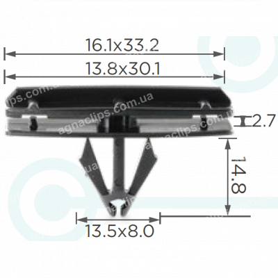 C 1625 Кліпса Chrysler Jeep 68039280AA молдинг арок коліс