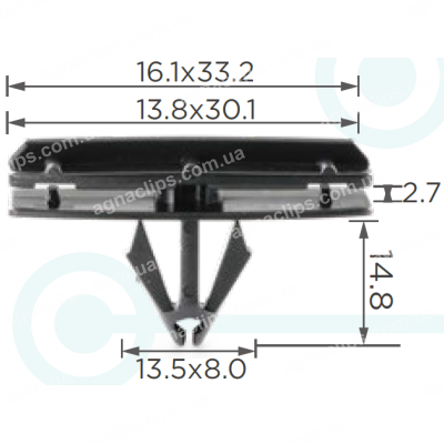 C 1625 Кліпса Chrysler Jeep 68039280AA молдинг арок коліс