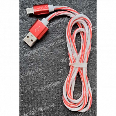 Кабель Lighting black and white/red (тих пакет)