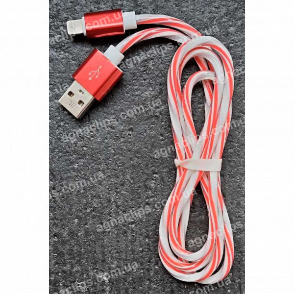 Кабель Lighting black and white/red (тих пакет)