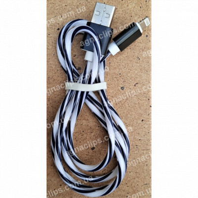 Кабель Lighting black and white/red (тих пакет)