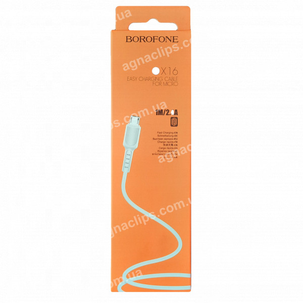 Кабель Borofone BX16 Easy Micro-USB чорний/білий