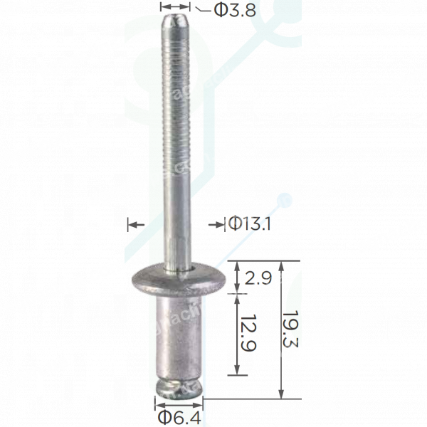 H 2030 Заклепка 6.3x16.3 GM Chrysler Ford 9436175 6031115 385189S100