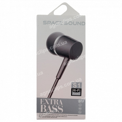 Навушники Space sound s1 black/white (з мікрофоном)