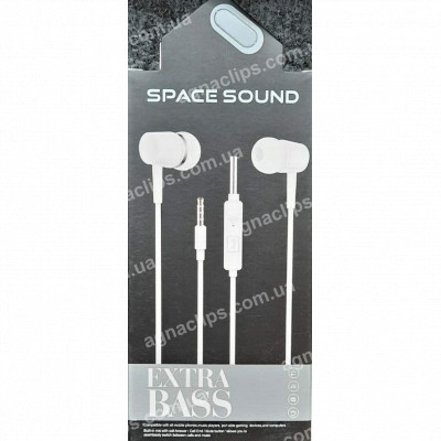 Навушники Space sound s1 black/white (з мікрофоном)