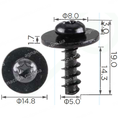H 2070 Саморіз 5x14.3 VW Audi Seat Skoda N10354602