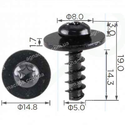 H 2070 Саморіз 5x14.3 VW Audi Seat Skoda N10354602