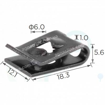 H 2198 Скоба 18x12 Hyundai Kia 1335705037B кріплення бампера