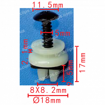 C 3379 Кліпса Mazda GJ6A5114Y заднього ліхтаря із саморізом