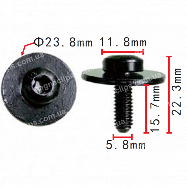 H 2290 Гвинт M6x16 Audi VW N91165501 з внутрішнім TORX