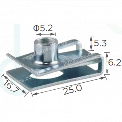 H 2305 Скоба M6 25x17 універсальна