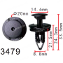 C3479 Кліпса Ø8.8 Fiat Jeep Alfa Romeo Chrysler 0051897485 06510891AA 0051891918 51891918 51897485 68202176AA 6510891AA